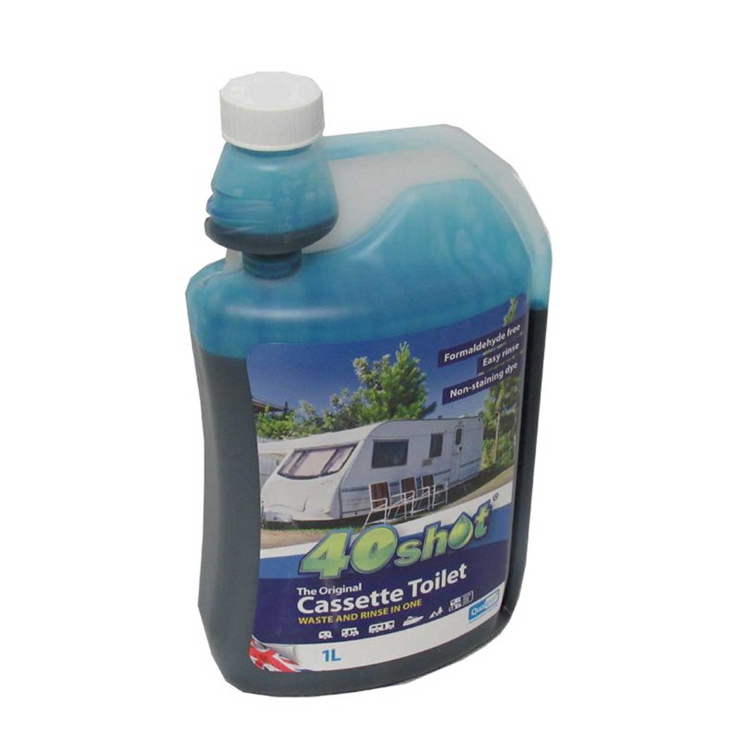 Qualkem 40 Shot x Caravan Portable Cassette Toilet Chemical Fluid