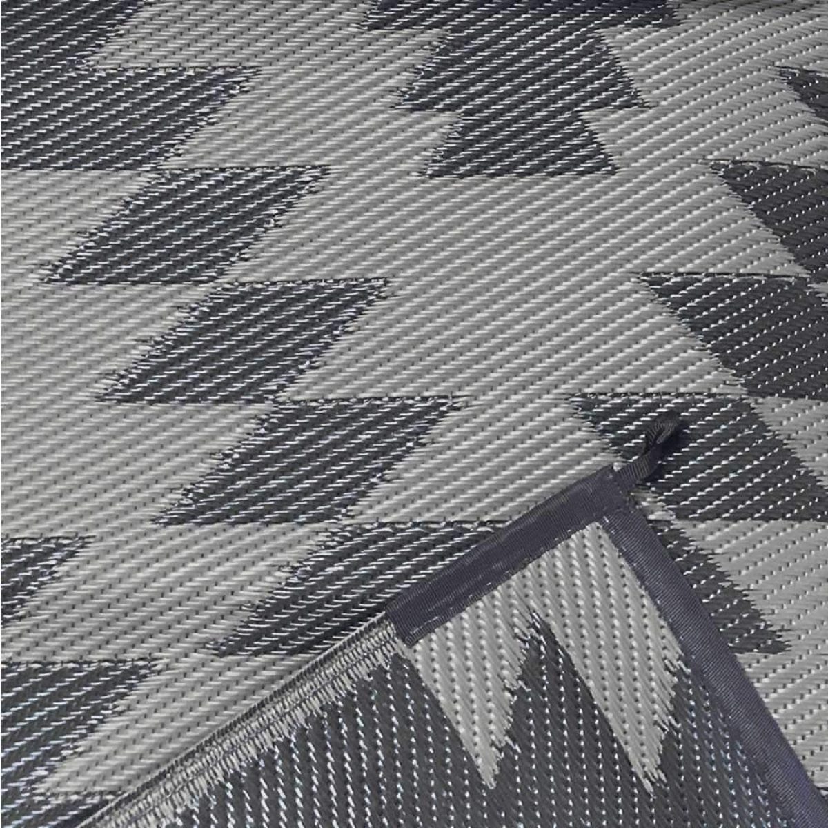 Moroccan Continental Awning Carpet Diamond Pattern Grey 4m